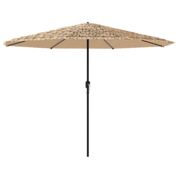Umbrelă soare de grădină cu stâlp din oțel, maro 324x324x247 cm - Img 2