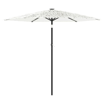 Umbrelă soare de grădină stâlp din oțel, alb 268x268x226cm - Img 2