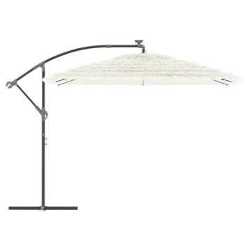 Umbrelă soare de grădină stâlp din oțel, alb 290x290x238 cm - Img 4