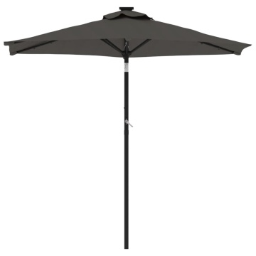 Umbrelă soare de grădină stâlp din oțel antracit 225x225x212 cm - Img 3