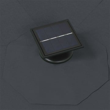 Umbrelă soare montaj pe perete LED stâlp metal antracit 300 cm - Img 5