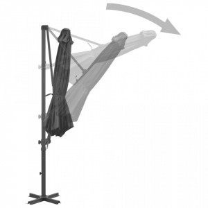 Umbrelă suspendată cu stâlp din aluminiu, antracit, 300 cm - Img 8