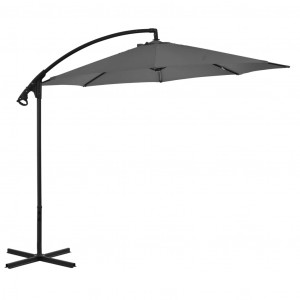 Umbrelă suspendată cu stâlp din oțel, antracit, 300 cm - Img 1