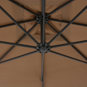 Umbrelă suspendată cu stâlp din oțel, gri taupe, 300 cm - Img 2