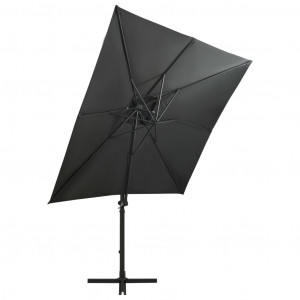 Umbrelă suspendată cu stâlp și LED-uri, antracit, 250 cm - Img 4