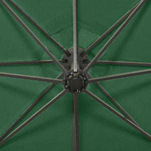 Umbrelă suspendată cu stâlp și LED-uri, verde, 300 cm - Img 2