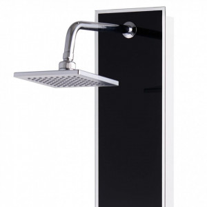 Unitate panou de duș, sticlă, 18 x 42,1 x 120 cm, negru - Img 3
