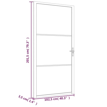 Ușă de interior, 102,5x201,5 cm, alb, sticlă ESG și aluminiu - Img 5