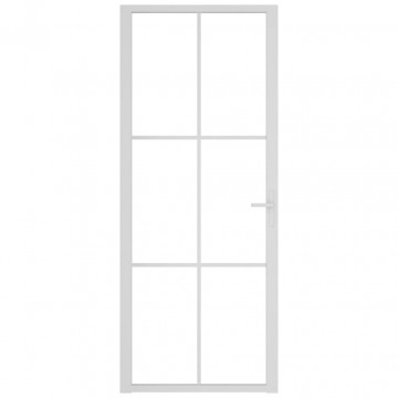 Ușă de interior, 83x201,5 cm, alb, sticlă ESG și aluminiu - Img 3
