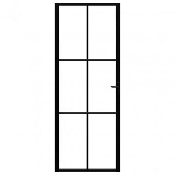 Ușă de interior, negru, 76x201,5 cm, sticlă ESG și aluminiu - Img 3
