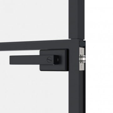 Ușă de interior negru 76x201,5 cm sticlă securiz./aluminiu slim - Img 6