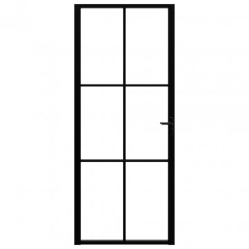 Ușă de interior, negru, 83x201,5 cm, sticlă ESG și aluminiu - Img 3
