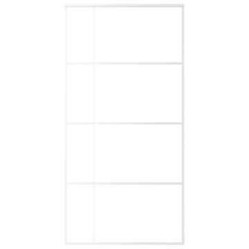 Ușă glisantă, alb, 102,5x205 cm, sticlă ESG și aluminiu - Img 3