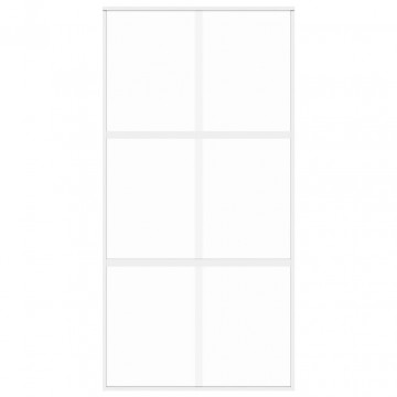 Ușă glisantă, alb, 102,5x205 cm, sticlă securizată/aluminiu - Img 4