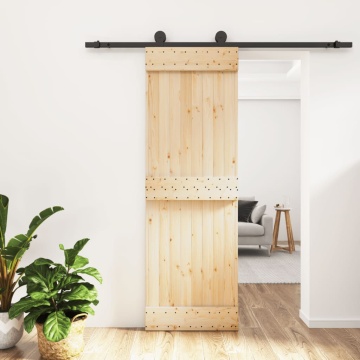 Ușă glisantă cu set de feronerie 70x210 cm, lemn masiv de pin - Img 1