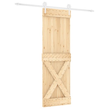 Ușă glisantă cu set de feronerie 80x210 cm, lemn masiv de pin - Img 2