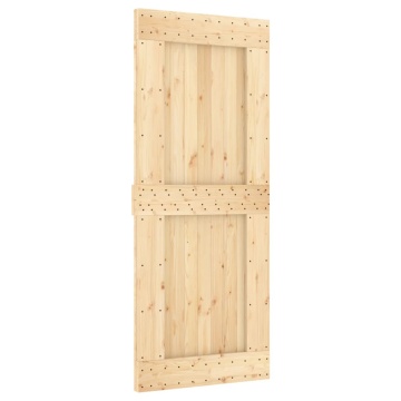 Ușă glisantă cu set de feronerie 85x210 cm, lemn masiv de pin - Img 3