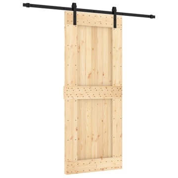 Ușă glisantă cu set de feronerie 85x210 cm, lemn masiv de pin - Img 2