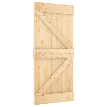 Ușă glisantă cu set feronerie, 100x210 cm, lemn masiv de pin - Img 3
