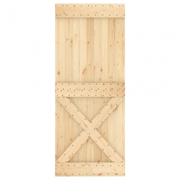 Ușă glisantă cu set feronerie, 100x210 cm, lemn masiv de pin - Img 4
