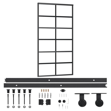 Ușă glisantă cu set feronerie, 102x205 cm, sticlă ESG/aluminiu - Img 2