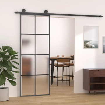 Ușă glisantă cu set feronerie, 76x205 cm, sticlă ESG/aluminiu - Img 1