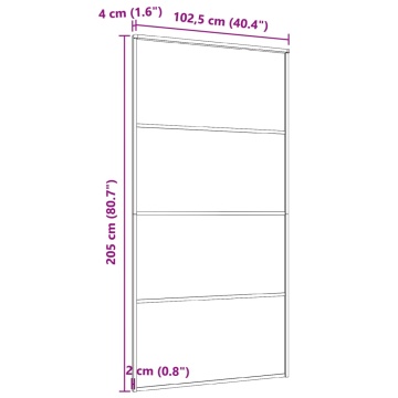 Ușă glisantă, negru, 102,5x205 cm, aluminiu și sticlă ESG - Img 5