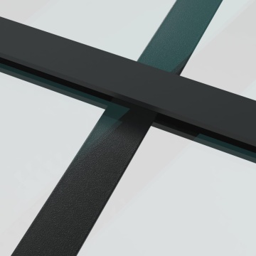 Ușă glisantă, negru, 102x205 cm, sticlă ESG și aluminiu - Img 6