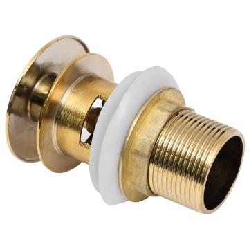 Ventil scurgere push, funcție de preaplin, auriu 6,4x6,4x9,1 cm - Img 4