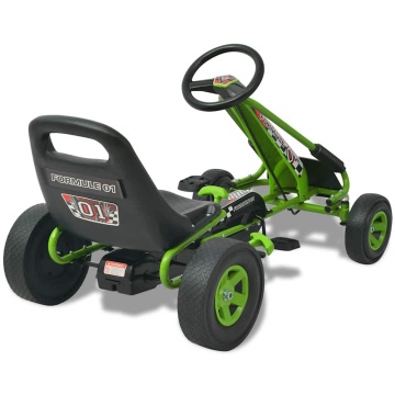 vidaX Kart cu pedale cu șezut reglabil verde - Img 4