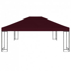 Acoperiș de pavilion, 2 niveluri, roșu bordo, 4 x 3 m, 310 g/m² - Img 2
