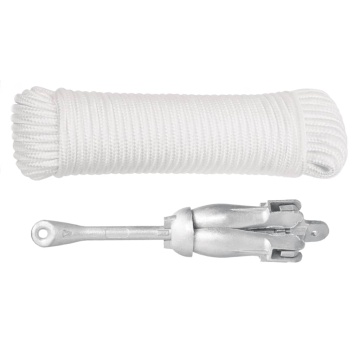 Ancoră pliabilă cu funie, argintiu, 3,2 kg, fier maleabil - Img 2