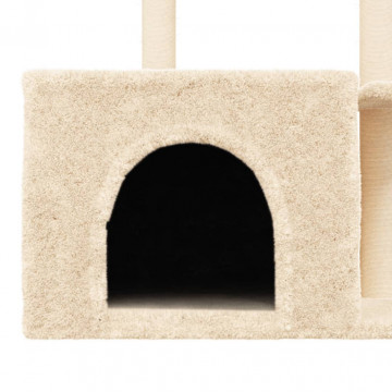 Ansamblu de pisici cu stâlpi din funie de sisal, crem, 110 cm - Img 6