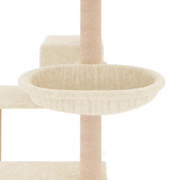 Ansamblu de pisici cu stâlpi din funie de sisal, crem, 82,5 cm - Img 6