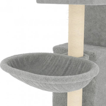 Ansamblu de pisici, stâlpi din funie sisal, gri deschis, 83 cm - Img 6