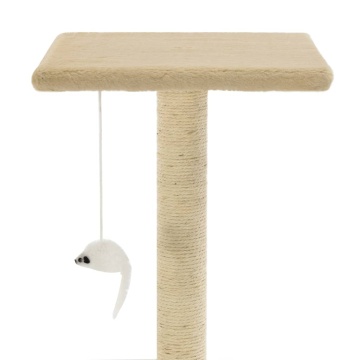 Ansamblu pentru pisici cu stâlpi din funie de sisal, 95 cm Bej - Img 5