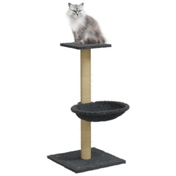 Ansamblu pisici cu stâlp din funie de sisal, gri închis, 74 cm - Img 3