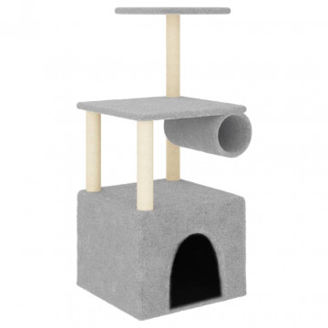 Ansamblu pisici, stâlpi din funie sisal, gri deschis, 109,5 cm - Img 2