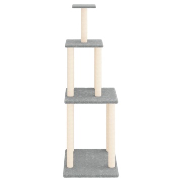 Ansamblu pisici, stâlpi din funie sisal, gri deschis, 149 cm - Img 3