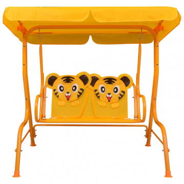 Balansoar pentru copii, galben, 115 x 75 x 110 cm, textil - Img 2