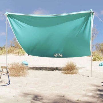 Baldachin de plajă cu ancore de nisip, verde, 304x300 cm - Img 1