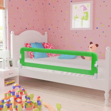Balustradă de protecție pat copii, 2 buc., verde, 150x42 cm - Img 1