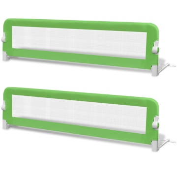 Balustradă de protecție pat copii, 2 buc., verde, 150x42 cm - Img 2
