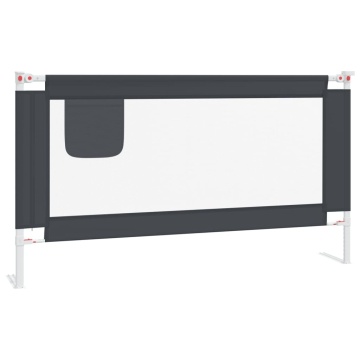 Balustradă de protecție pat copii, gri închis, 150x25 cm textil - Img 2