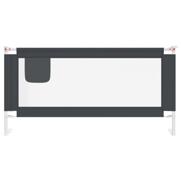 Balustradă de protecție pat copii, gri închis, 180x25 cm textil - Img 4