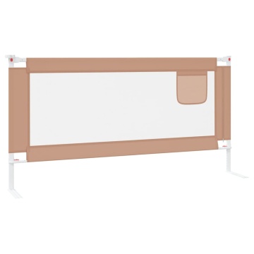 Balustradă de protecție pat copii, gri taupe, 180x25 cm, textil - Img 4