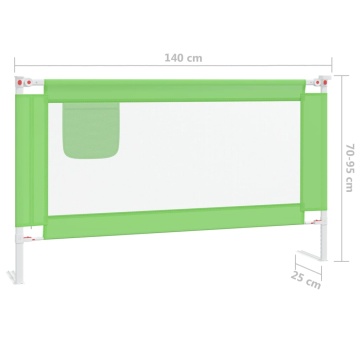 Balustradă de protecție pat copii, verde, 140x25 cm, textil - Img 7