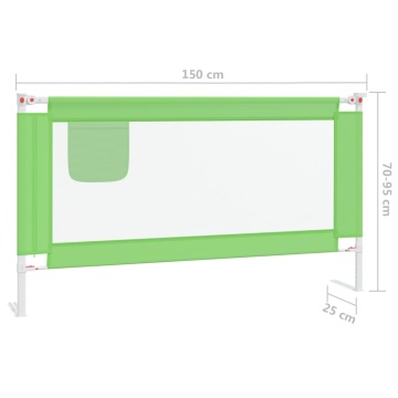 Balustradă de protecție pat copii, verde, 150x25 cm, textil - Img 7