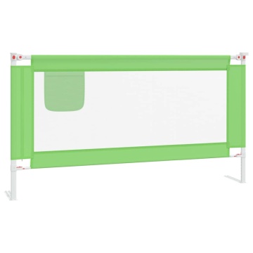 Balustradă de protecție pat copii, verde, 160x25 cm, textil - Img 2