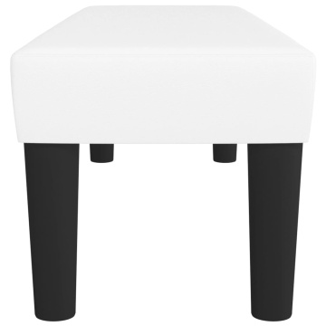 Bancă, alb, 100x30x30 cm, piele ecologică - Img 4